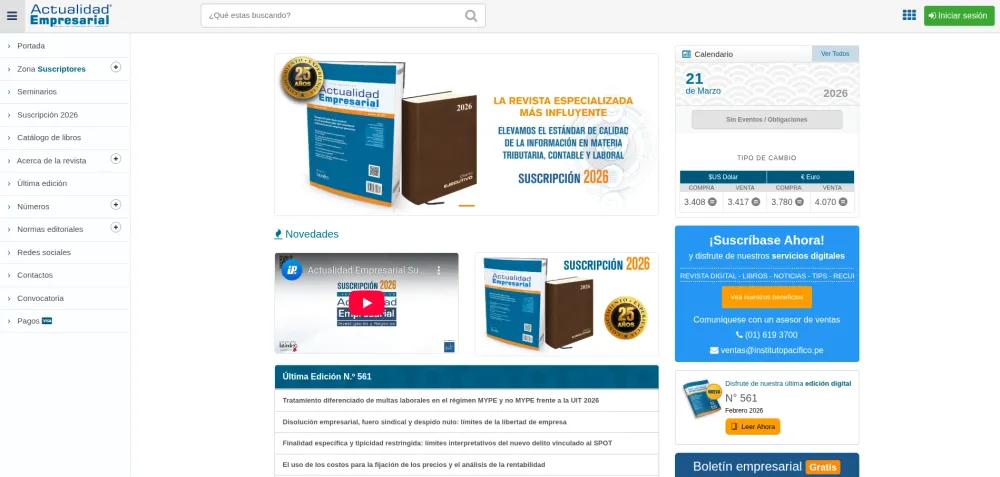 Screenshot del proyecto Plataforma de contenidos y suscripción empresarial