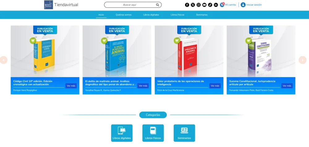Screenshot del proyecto Plataforma e-commerce educativa